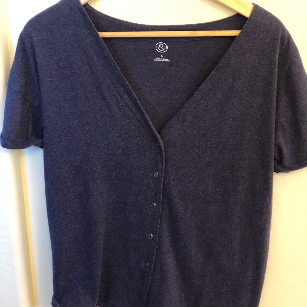 Nordstrom Short Sleeve Cardigan Navy Small